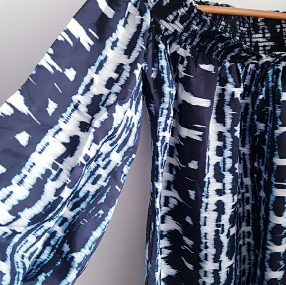 NEW Guess by Marciano tie-dye off shoulder silk top - Picture 7 of 7